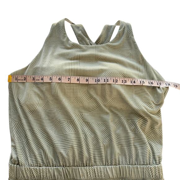 Prana Kamen Dress Green Striped Sleeveless Tank Racerback Stretchy Dress Large L - Picture 11 of 15